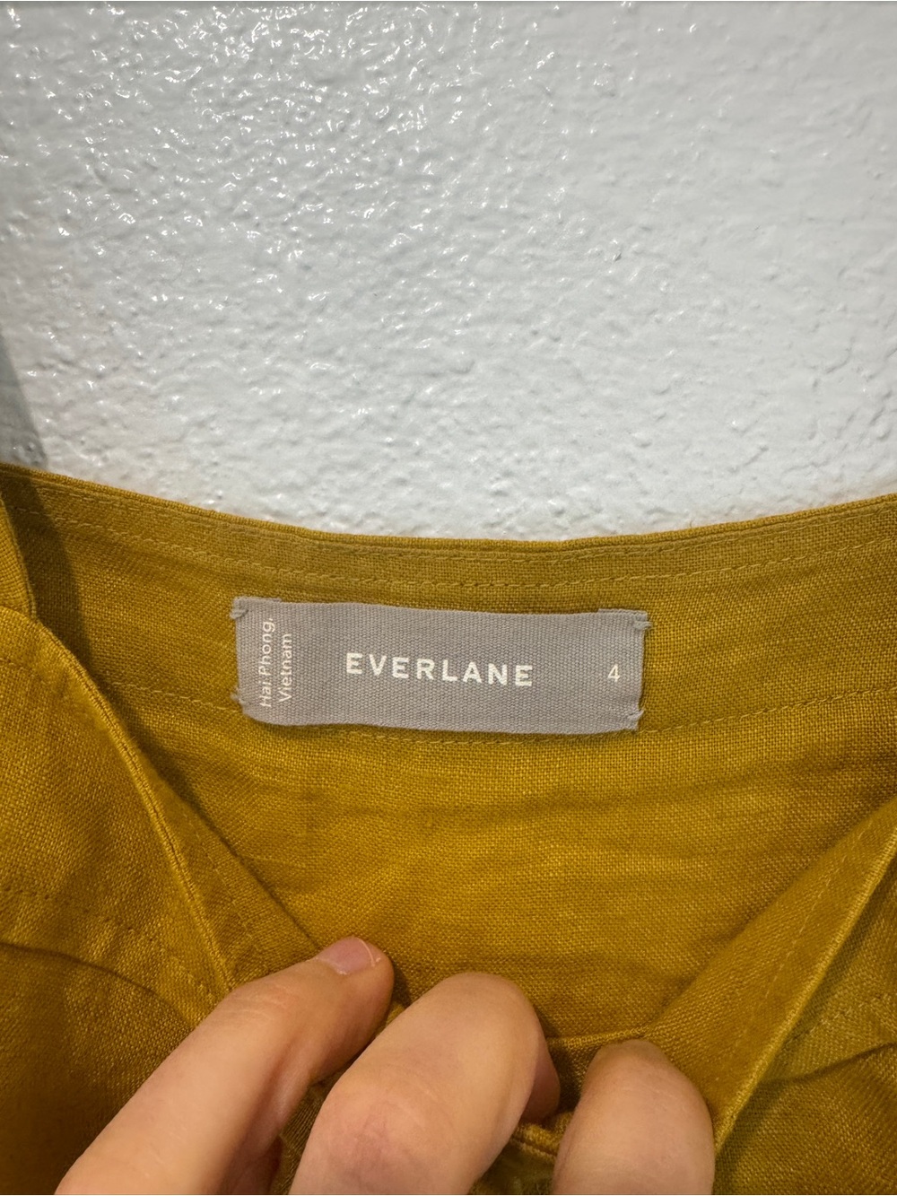 Everlane 100% Linen Button Front Apron Cami Tank Top Mustard Yellow Capsule 4 - Picture 2 of 4